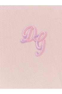 Dolce and gabbana women’s pink cotton sweatshirt with soft pink embroidered dg logo on textured knit fabric