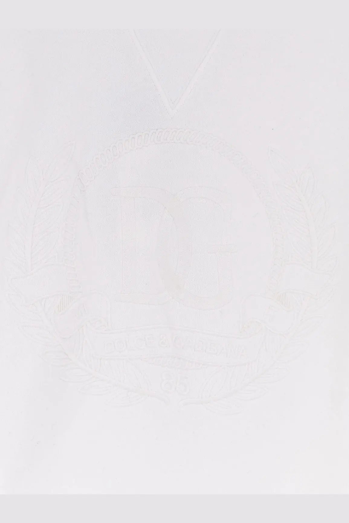 Dolce &amp; gabbana women’s white cotton sweatshirt shown in a blurry image with indistinct features
