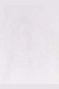 Dolce &amp; gabbana women’s white cotton sweatshirt shown in a blurry image with indistinct features
