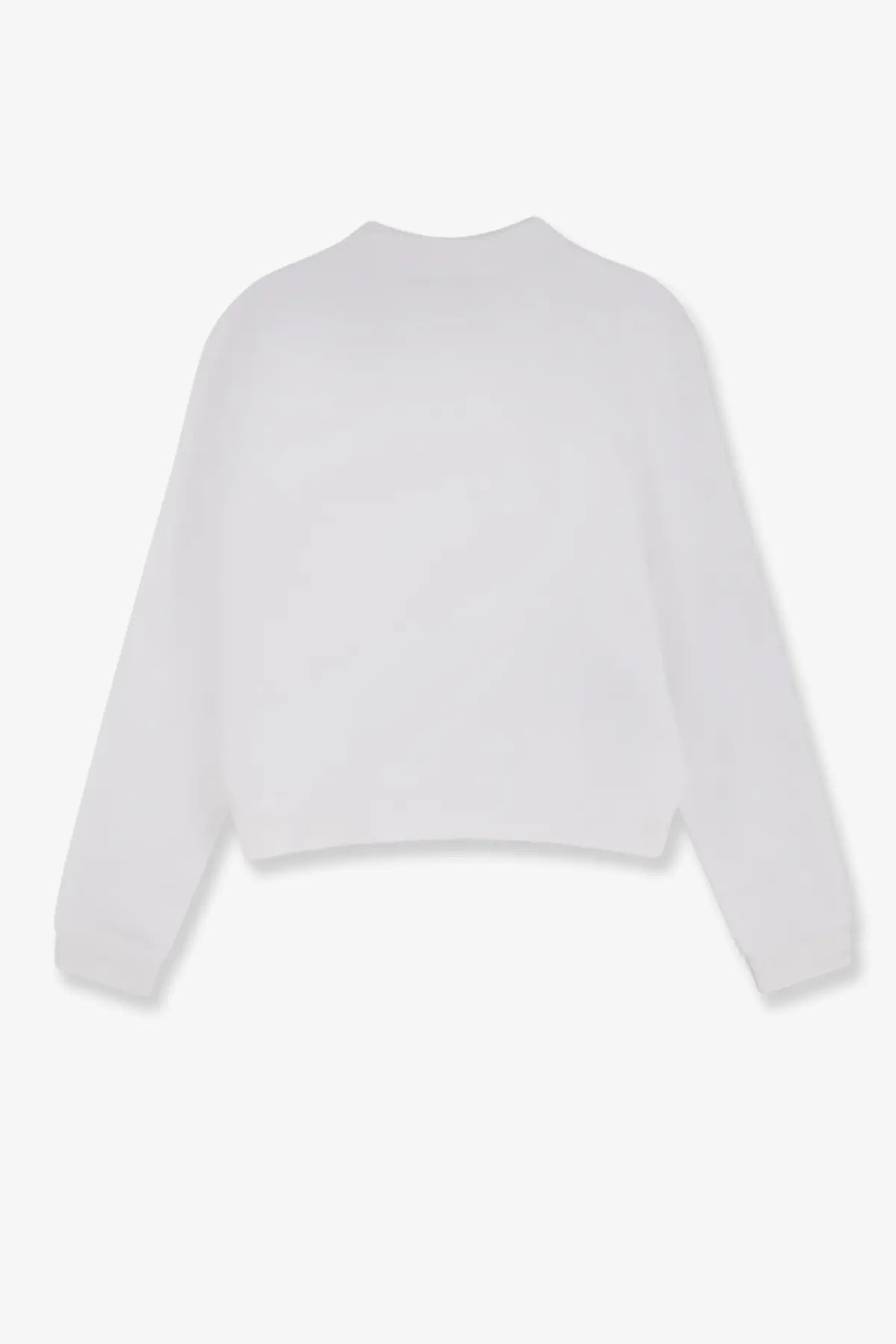 Dolce &amp; Gabbana women’s white cotton cropped sweatshirt with long sleeves and crew neck for casual wear