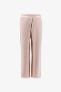 Soft blush pink wide-leg cotton sweatpants with comfortable elastic waistband by dolce &amp; gabbana