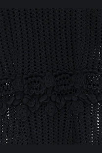 Dolce &amp; Gabbana women’s black lace dress with intricate floral embroidery and delicate crochet fabric texture
