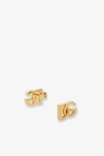 Dolce gabbana women’s gold-tone brass dg logo stud earrings shown in front view