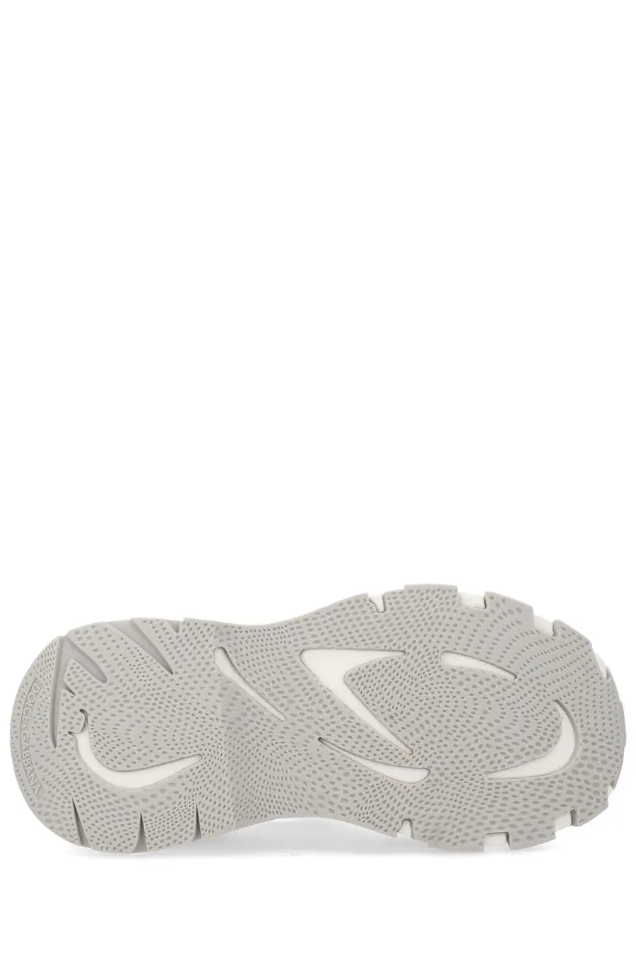 Gray rubber sole with textured pattern and white accent lines on dolce &amp; gabbana women’s dg country road sneaker gray