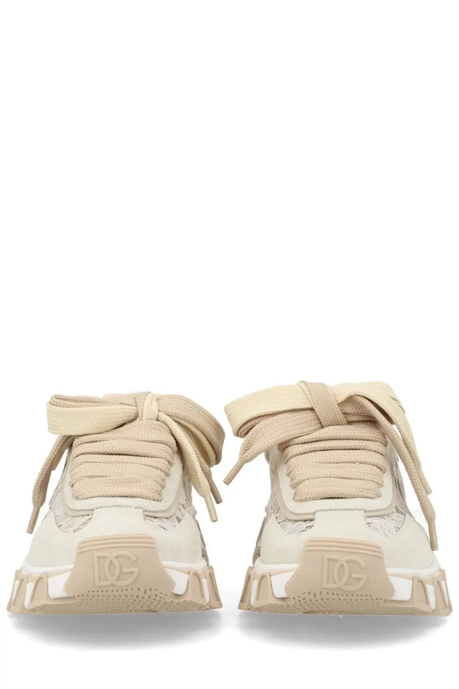 Dolce &amp; Gabbana women’s DG Country sneaker in cream with chunky sole and lace-up design