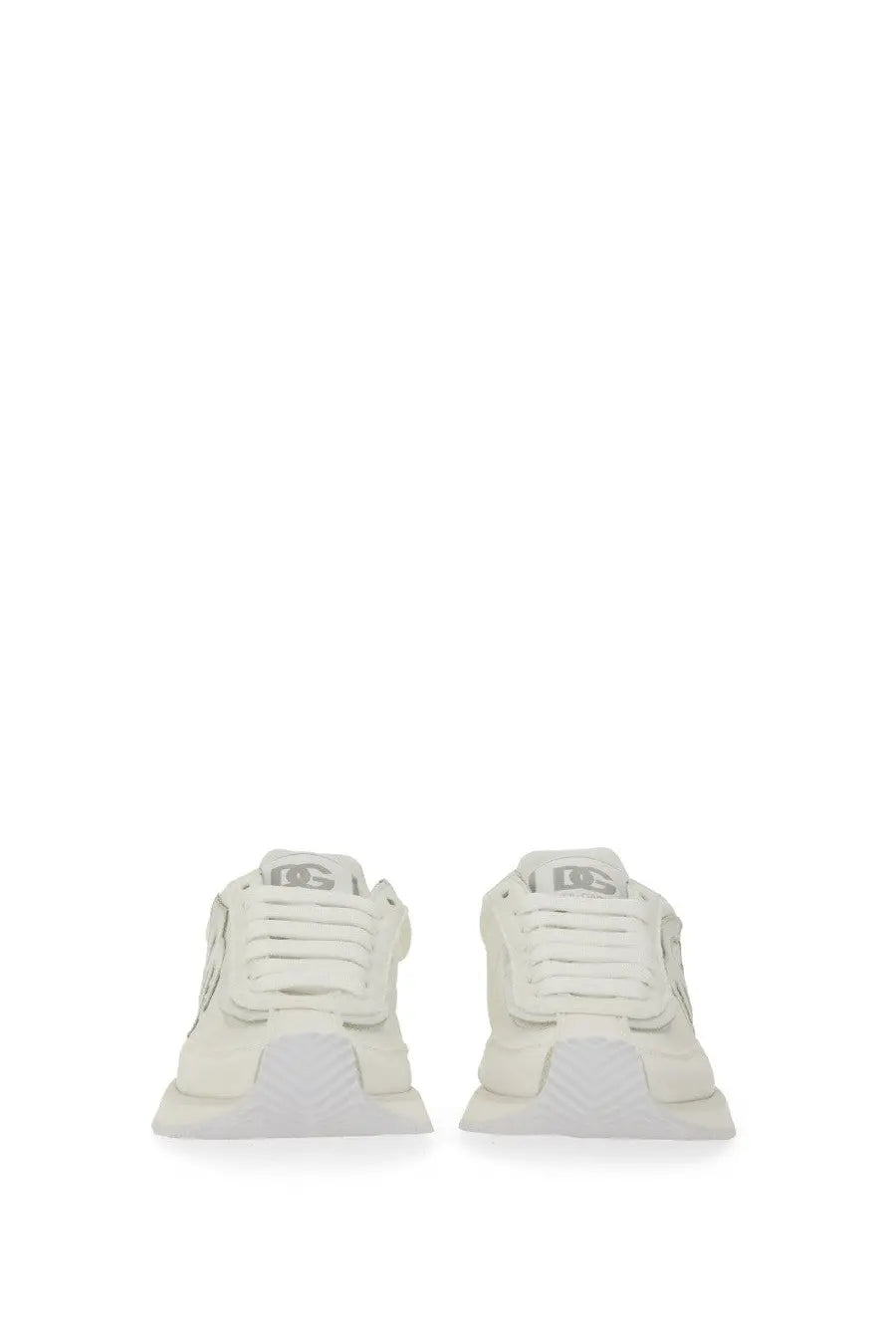 Dolce &amp; Gabbana women’s DG cushion sneaker white with sleek modern design and subtle gray branding on the tongue