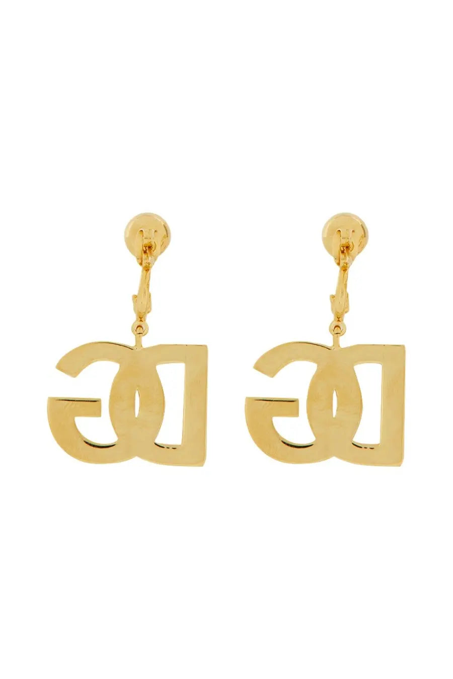 Dolce &amp; gabbana women’s gold-tone clip earrings featuring classic interlocking chanel cc logo design