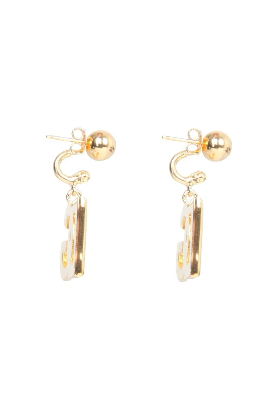 Dolce &amp; Gabbana women’s gold dangle earrings with sleek rectangular pendant and polished metal finish