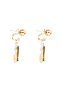 Dolce &amp; Gabbana women’s gold dangle earrings with sleek rectangular pendant and polished metal finish