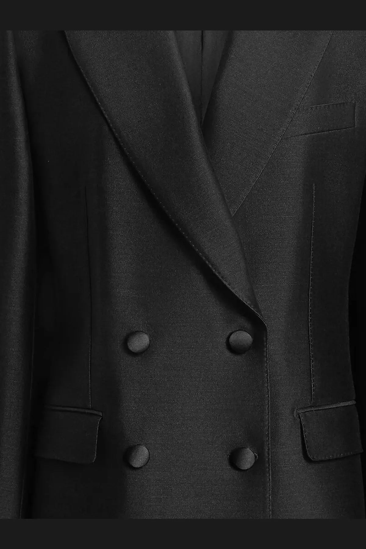 Dolce &amp; Gabbana women’s black double breasted fallie blazer with matte buttons and structured lapels