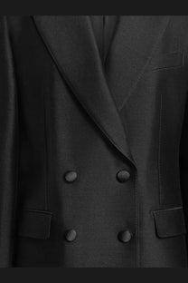 Dolce &amp; Gabbana women’s black double breasted fallie blazer with matte buttons and structured lapels