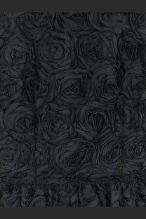 Dolce &amp; Gabbana women’s black dress featuring raised textured rose patterns on black fabric
