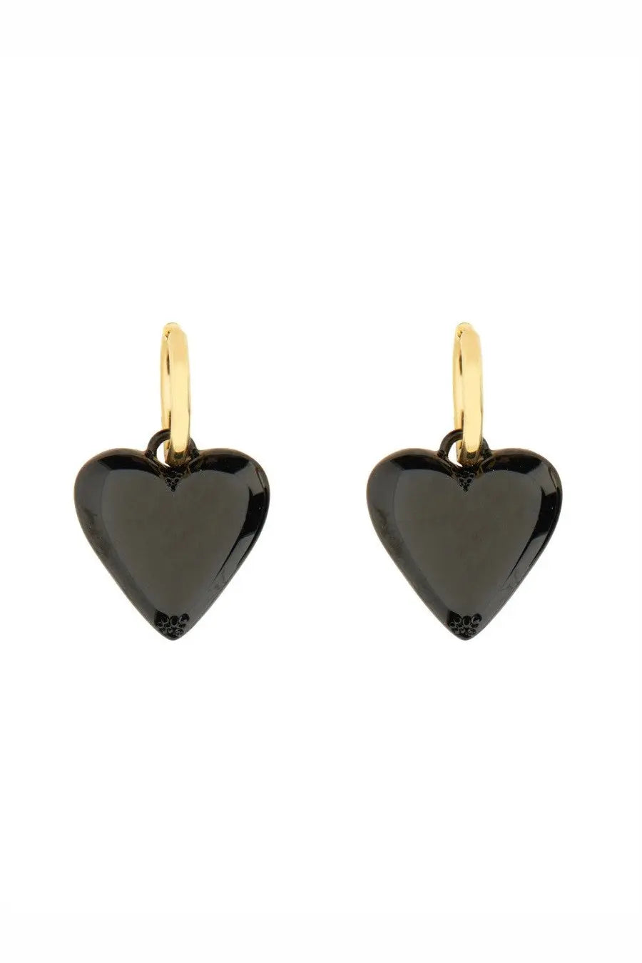 Dolce &amp; gabbana women’s black heart-shaped earrings with gold-tone hoops elegant fashion accessory