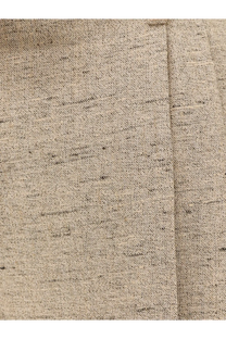 Beige linen fabric with subtle textured weave and visible seam on Dolce &amp; Gabbana women’s Élange trousers white