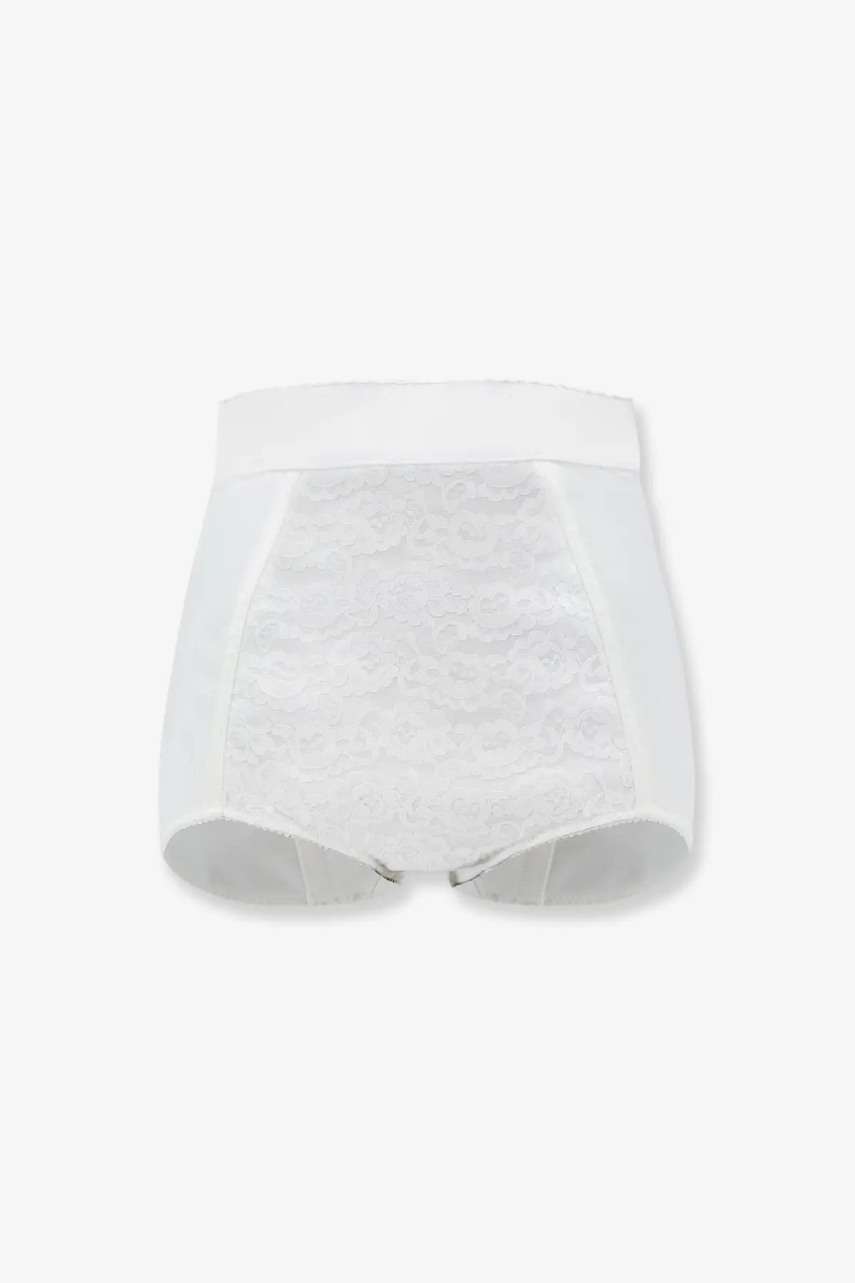 Dolce &amp; Gabbana women’s white jacquard shorts with white lace-trimmed briefs and smooth elastic waistband