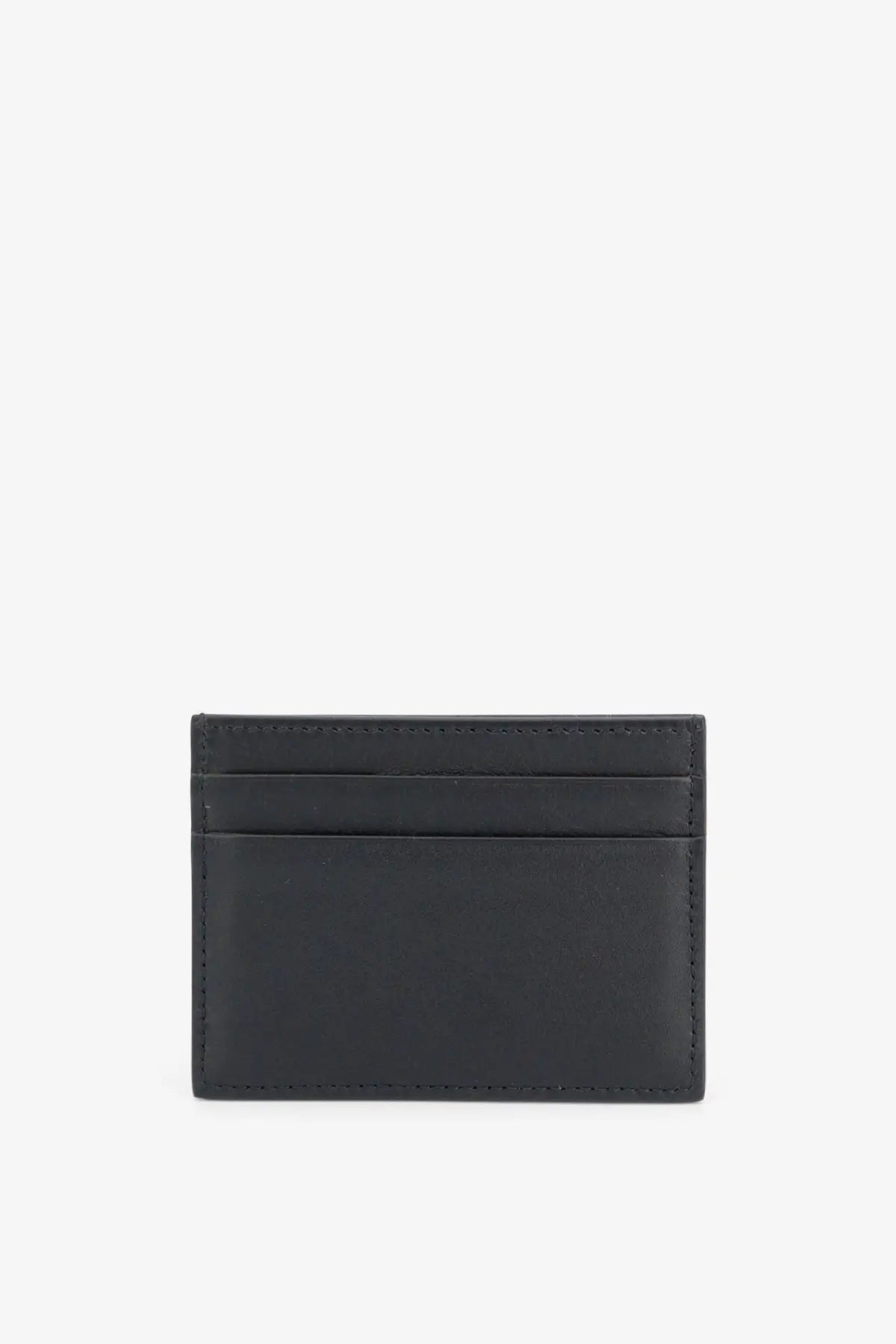Dolce &amp; Gabbana women’s black leather card holder with neat stitching along the edges