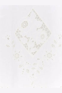 Dolce and gabbana women’s white linen top with delicate floral and geometric cut-out lace fabric patterns