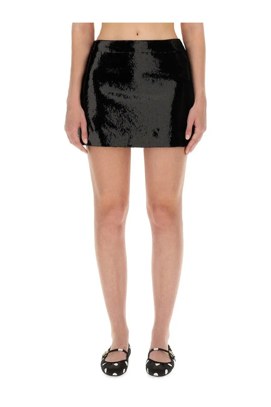 Dolce &amp; Gabbana women’s black mini skirt with sparkling sequins perfect for stylish evening wear