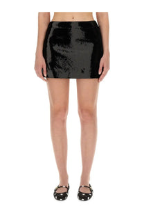 Dolce &amp; Gabbana women’s black mini skirt with sparkling sequins perfect for stylish evening wear