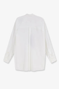 Dolce &amp; gabbana women’s oversize white cotton shirt with relaxed fit long sleeves and subtle pleats on the back