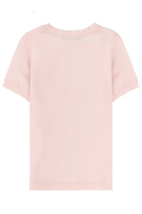 Dolce &amp; gabbana women’s shirt blue soft pink short-sleeved cotton t-shirt with simple crew neck design