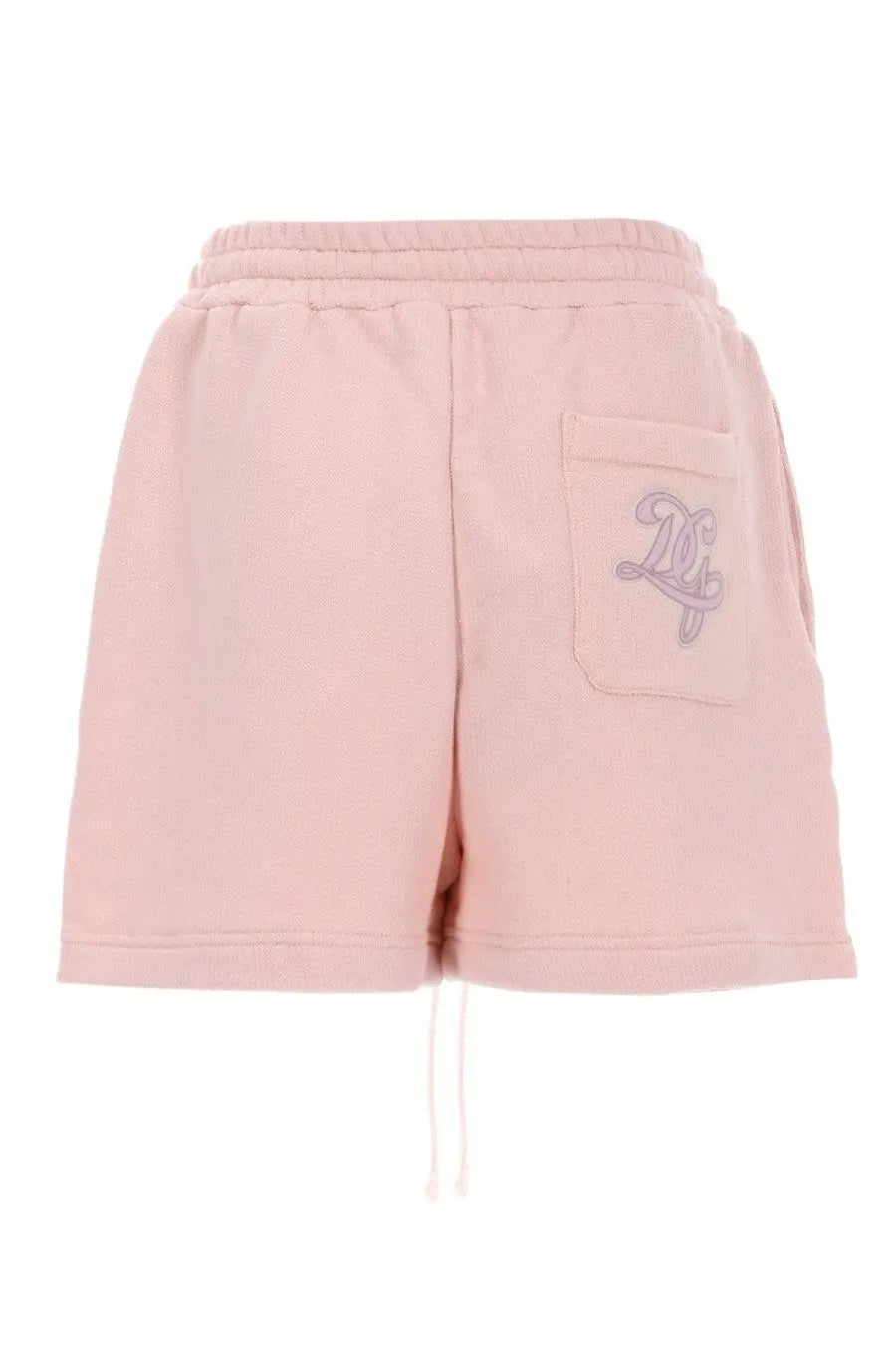 Dolce &amp; Gabbana women’s pink cotton shorts with subtle embroidered logo on front pocket and adjustable drawstring waistband