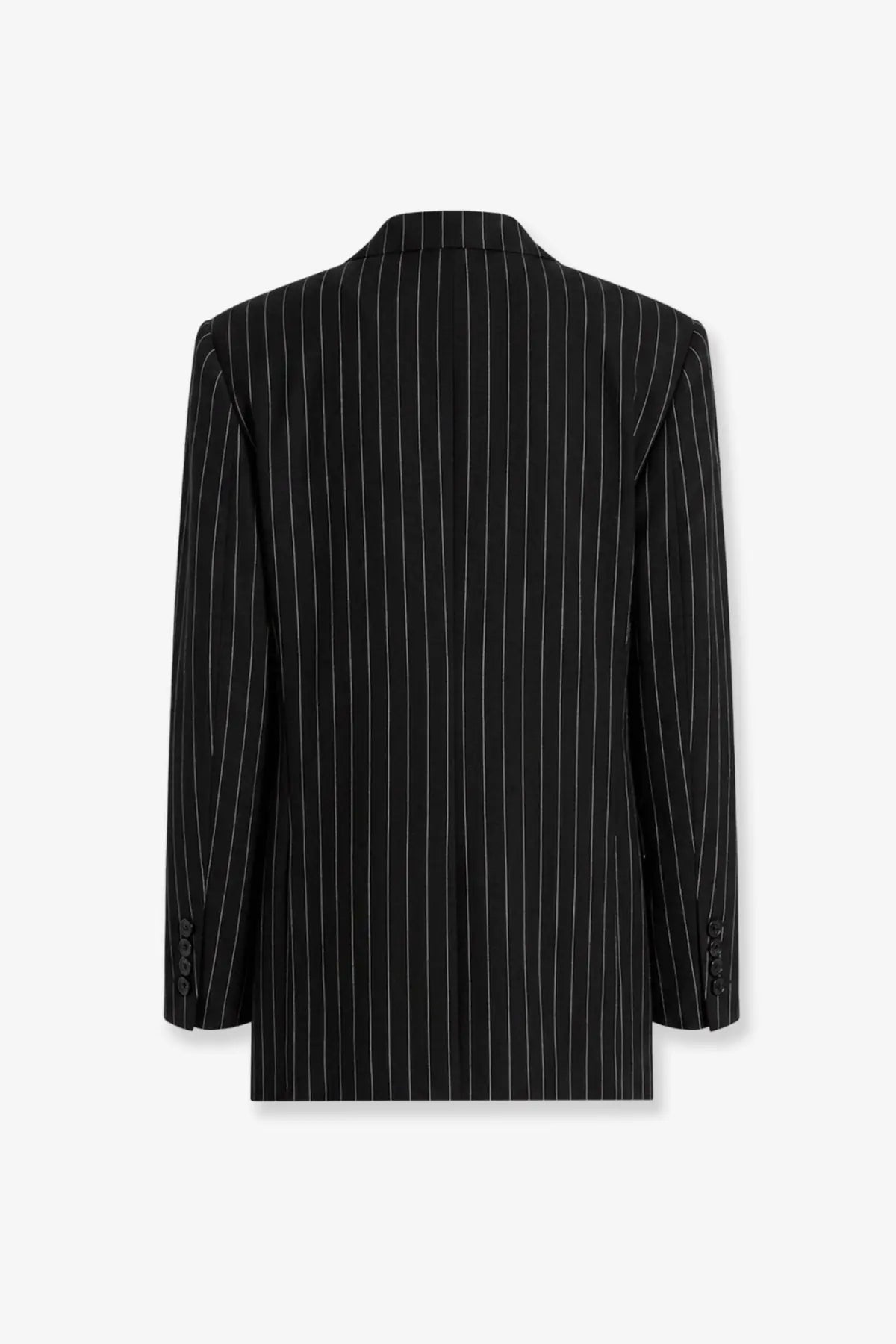 Dolce &amp; Gabbana women’s black pinstripe Sicilia blazer with fine white stripes in wool and linen blend tailored fit