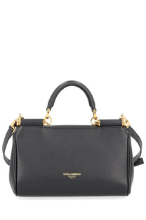 Dolce &amp; Gabbana women’s my sicily bag black leather handbag with gold-tone hardware and top handles