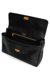 Dolce &amp; Gabbana women’s my sicily handbag black leather clutch with gold-tone hardware and minimalist design