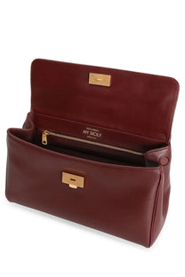 Dolce &amp; Gabbana women’s my sicily handbag in rich burgundy leather with gold-tone hardware and minimalist design