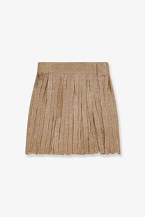 Dolce &amp; Gabbana women’s black pleated mini skirt with textured woven fabric and matching waistband