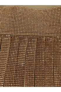 Dolce &amp; Gabbana women’s black skirt with shimmering gold sequins fitted waistband and pleated design