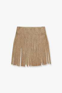 Dolce &amp; Gabbana women’s black textured pleated mini skirt with woven pattern and fringe detailing