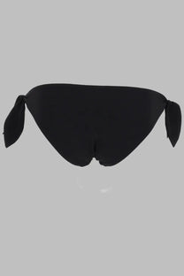 Dolce &amp; gabbana women’s slip bikini bottom in black with tie sides and smooth solid fabric finish