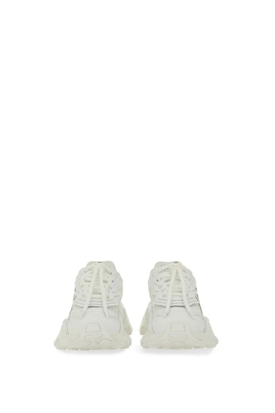 Dolce &amp; Gabbana women’s sneaker white chunky with textured layered design and subtle metallic accents