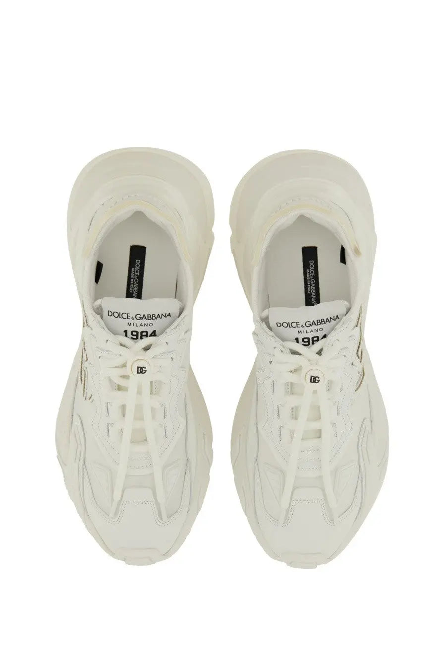 Dolce &amp; Gabbana women’s sneaker white with chunky sculpted sole and textured upper for stylish casual wear