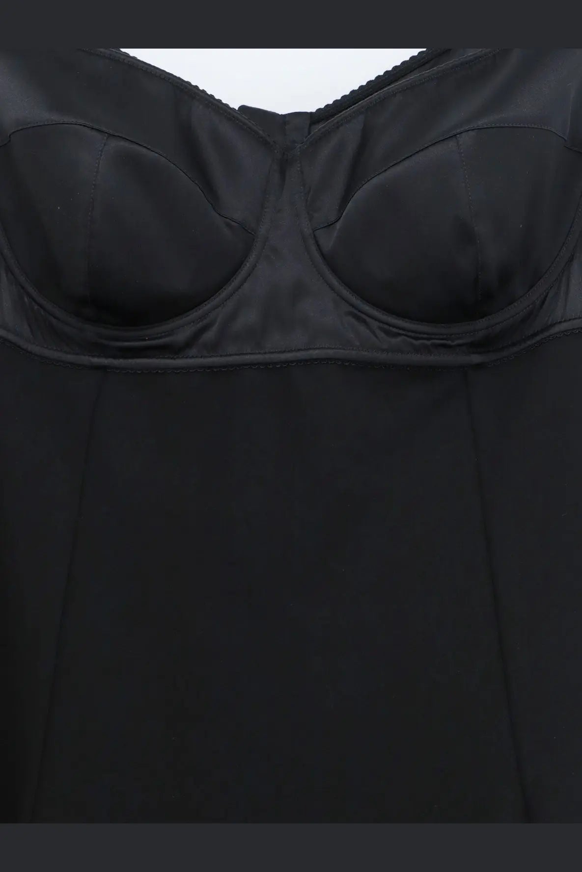 Dolce and gabbana women’s black satin underwire bra with smooth glossy finish and structured cups