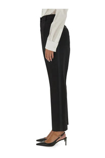 Dolce &amp; gabbana women’s tailored tuxedo pants in black with sleek straight-leg cut and subtle side seam pleats