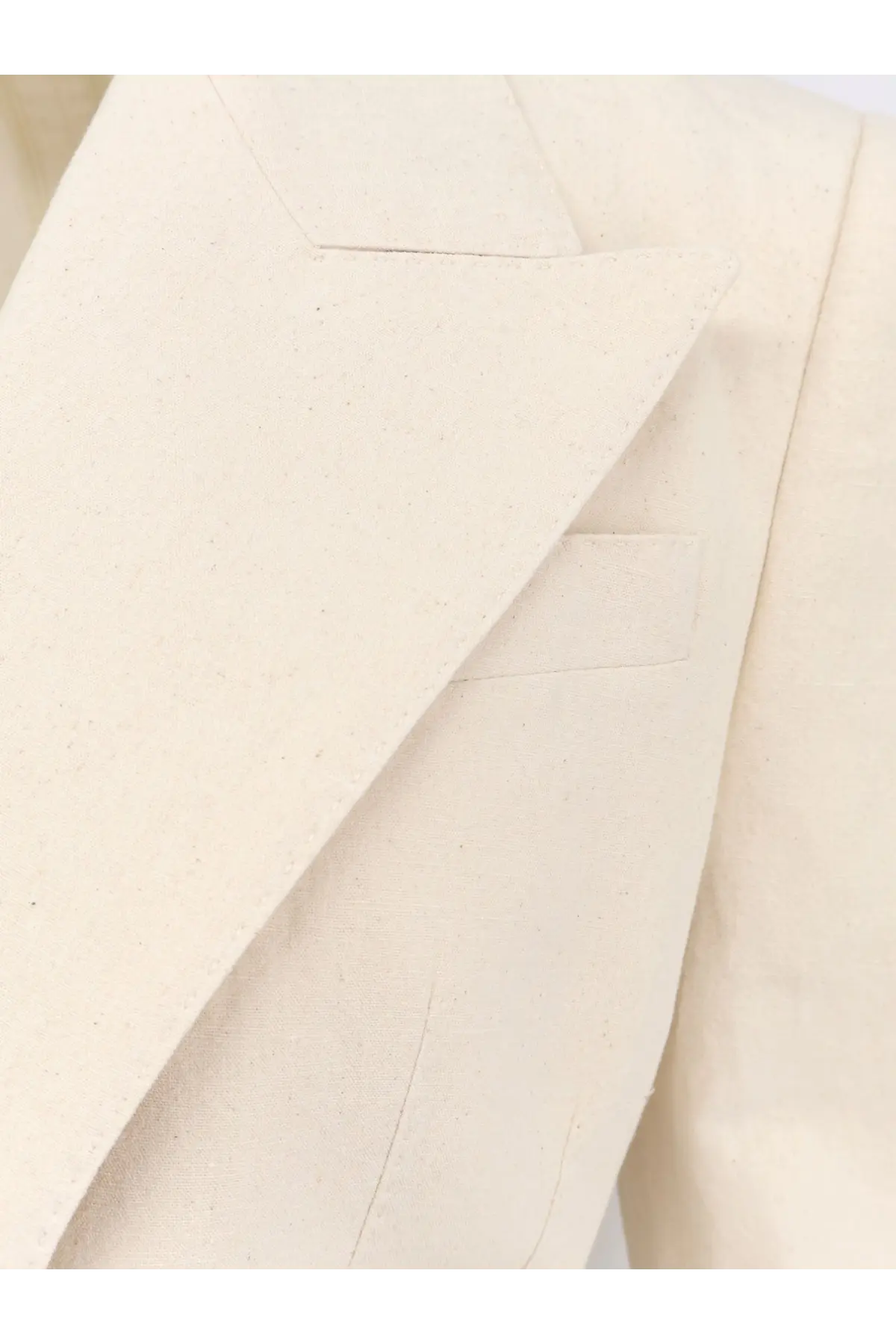 Dolce &amp; Gabbana women’s cream-colored Taormina rustic canvas blazer with structured tailored design and subtle texture