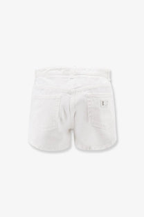 Dolce &amp; Gabbana women’s white denim shorts with clean minimalist design and subtle stitching details