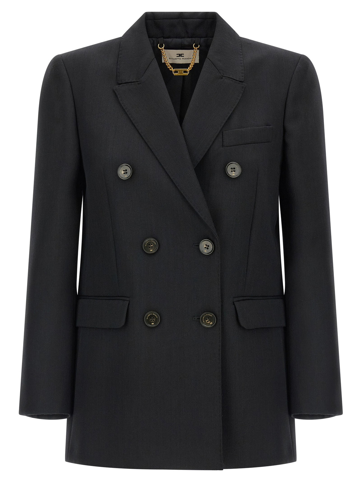 Elisabetta Franchi Double Breasted Blazer Black