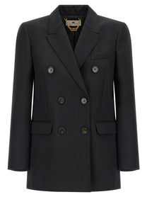 Elisabetta Franchi Double Breasted Blazer Black