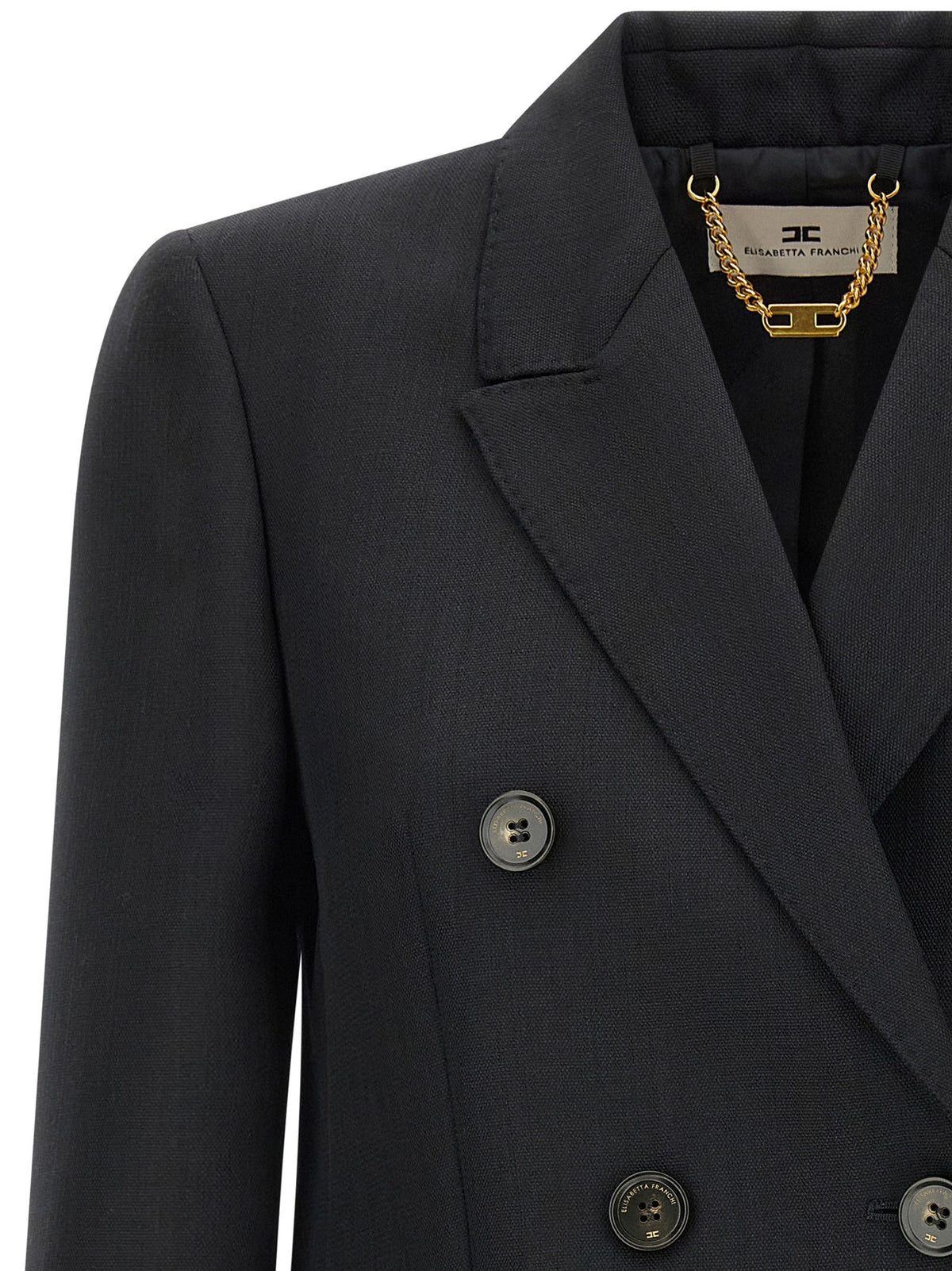 Elisabetta Franchi Double Breasted Blazer Black, view 3