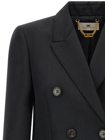 Elisabetta Franchi Double Breasted Blazer Black, view 3