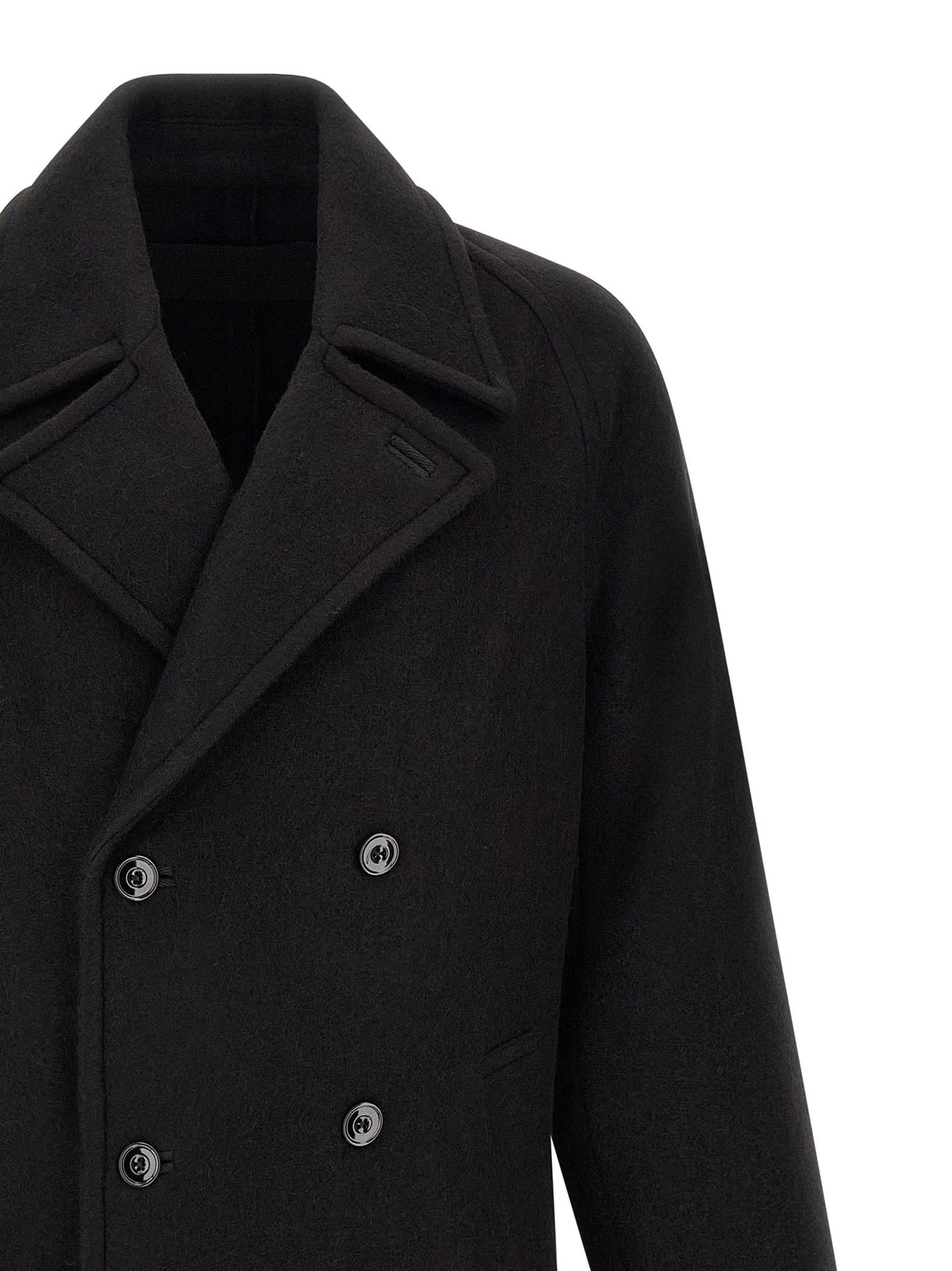 Lemaire Double Breasted Coat Black