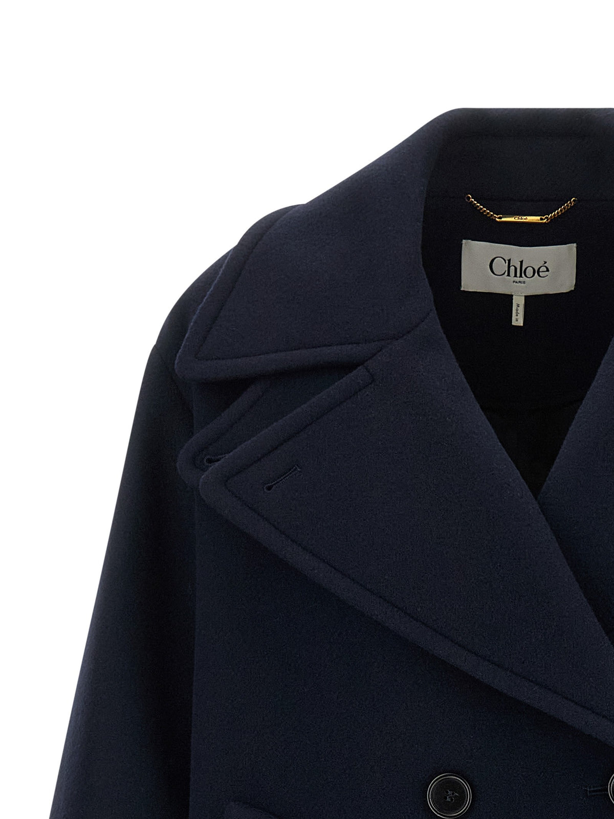 Chloé Double Breasted Coat Blue