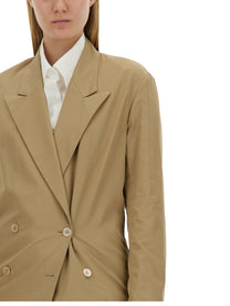Dries Van Noten Women's Double Breasted Shirt Beige