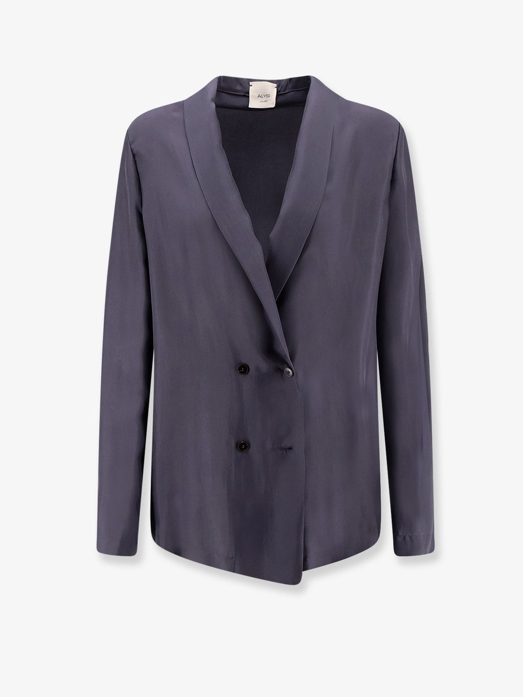 Alysi Women's Double Breasted Silk Blazer Asfalto