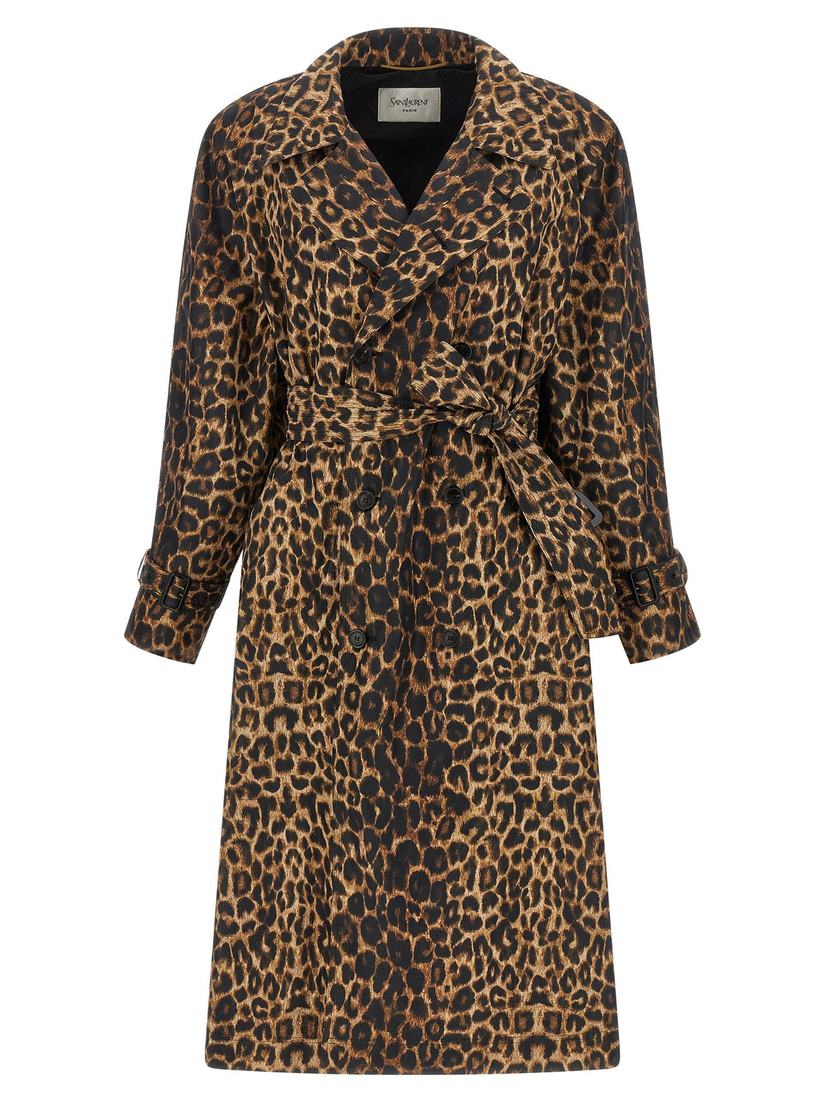 Saint Laurent Double Breasted Trench Coat Brown