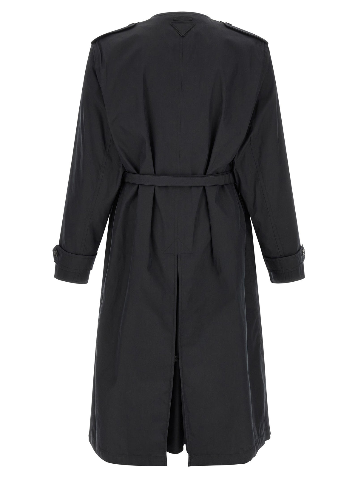 PRADA Double Breasted Trench Coat Black